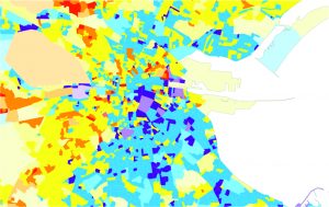 map showing Haase Pratschke social deprivation index