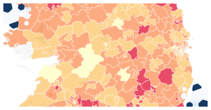 map showing covid prevalence during pandemic outbreak